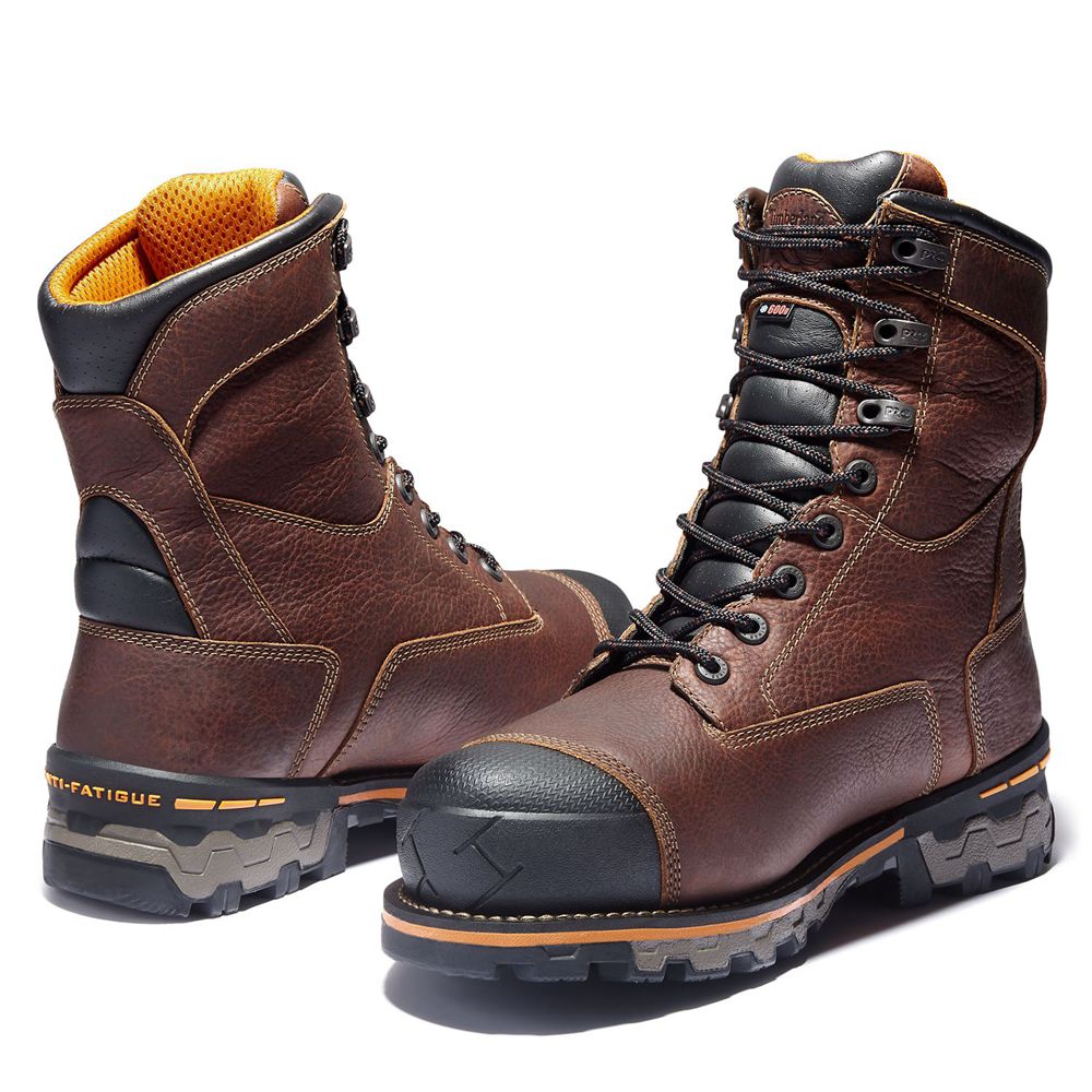 Timberland Mens Work Boots PRO® Boondock 8\" Soft Toe - Brown/Black - India VD5024618